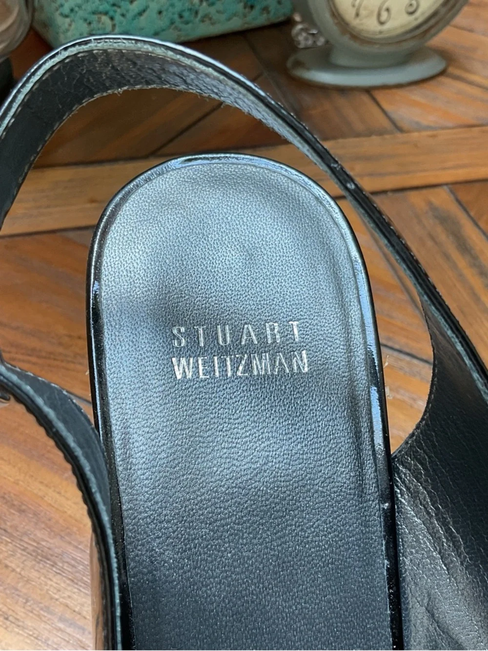 Stuart Weitzman black & espadrille heels. EUC.